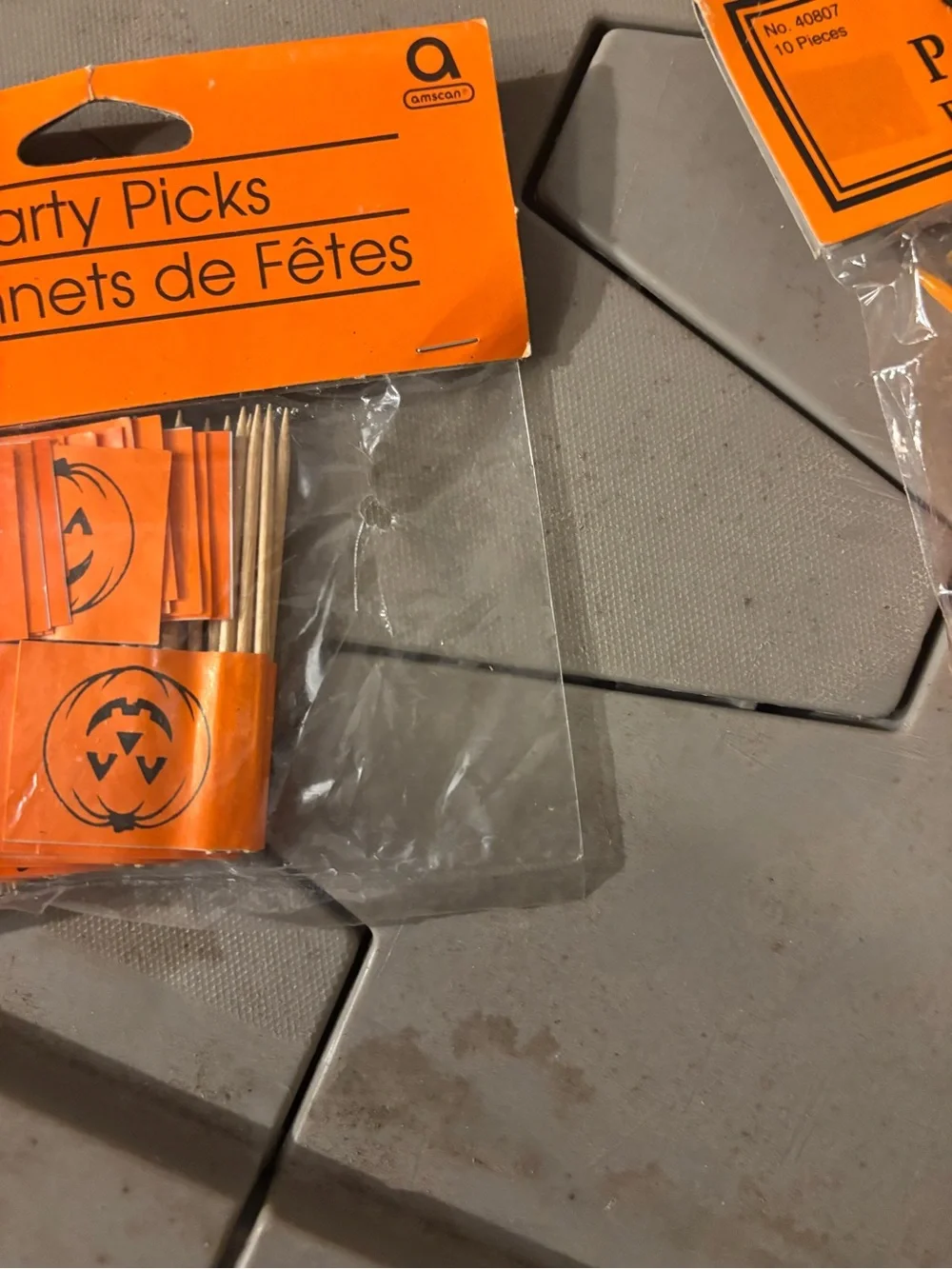 3 Halloween Party Picks - Orange Halloween Toothpicks